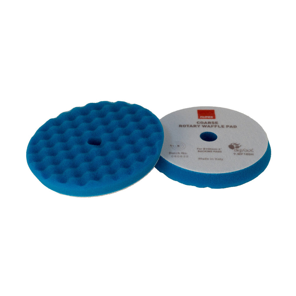 RUPES Velcro Waffle Coarse Polishing Foam Pad f/Rotary Polishers 180mm - Blue [9.WF180H]