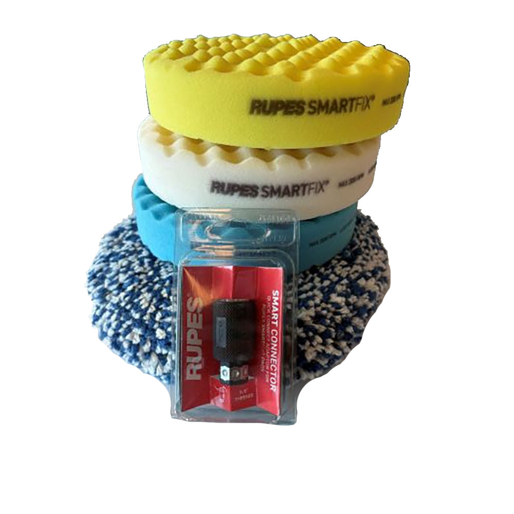 RUPES Double Sided Pad Kit - Blue, Yellow, White, Wool, 5/8