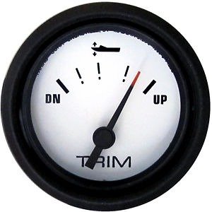 Marpac Marine Boat Trim Gauge (Johnson/Evinrude) - White w/ Black Bezel - 7-2044