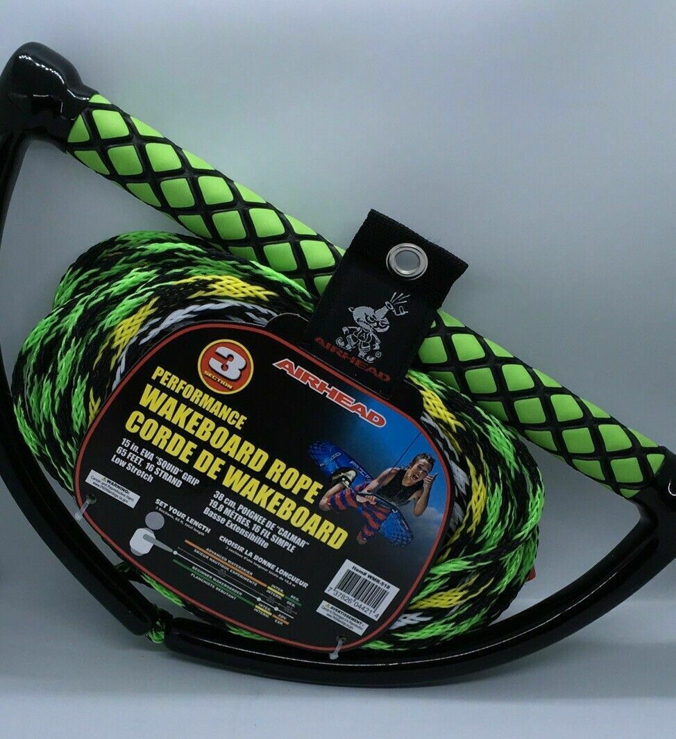 Airhead 3 Section Performance Wakeboard Rope Custom Length 65' Total 15