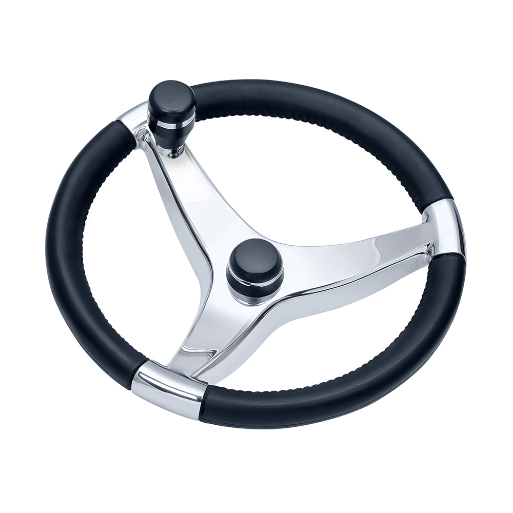 Schmitt Marine Evo Pro 316 Cast Stainless Steel Steering Wheel w/Control Knob - 15.5