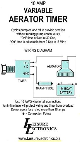 Variable 12V Livewell Aerator Timer Adjustable – Leisure Lectronics LWS-V, Marine