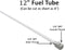 Boat Marine Fuel Tank Pick-Up 12" - 1/4" NPT Aluminum Fitting, 3/8" ID Tube