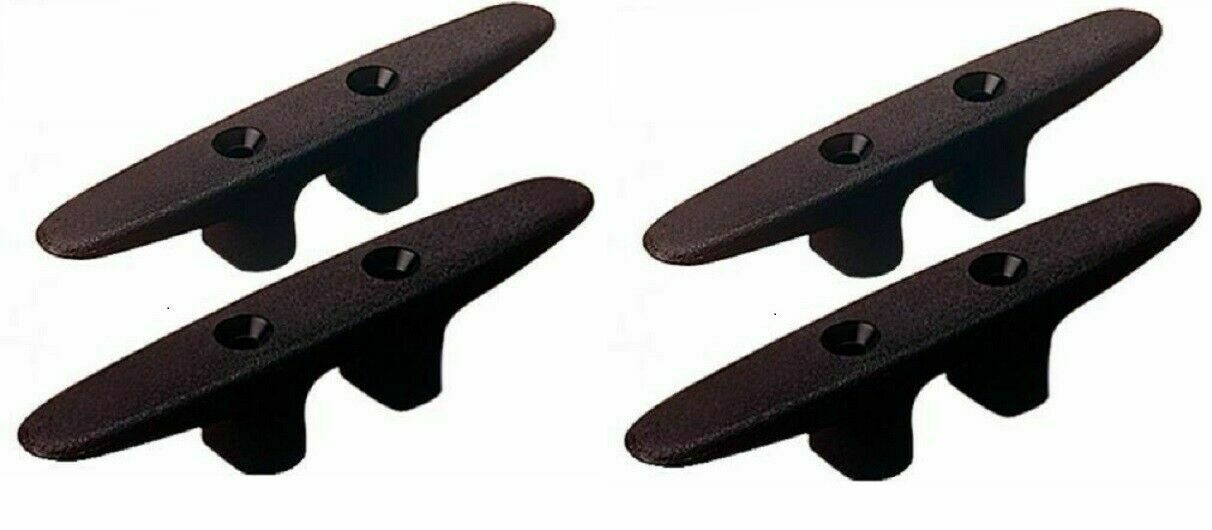 Marpac 4 Pack Black 6 Inch Nylon Cleat Boat Dock Anchor Line Rope Tie-Down 7-0341