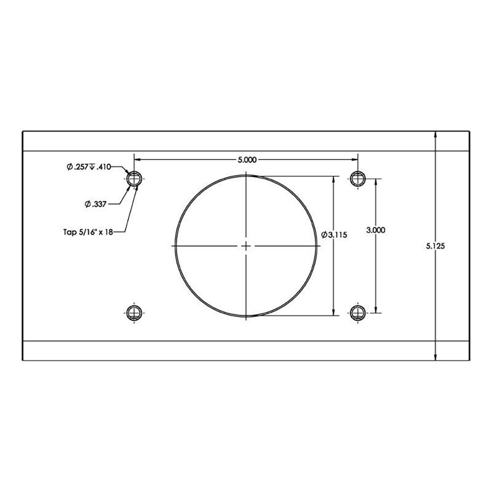 TACO T-Top Extrusion Plate Pre-Drilled for Grand Slams - 20