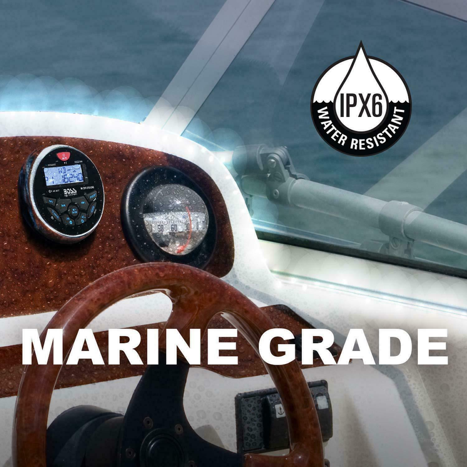 Boss Audio MGR350B Gauge Style MP3/AM/FM Bluetooth Marine Boat Radio Stereo