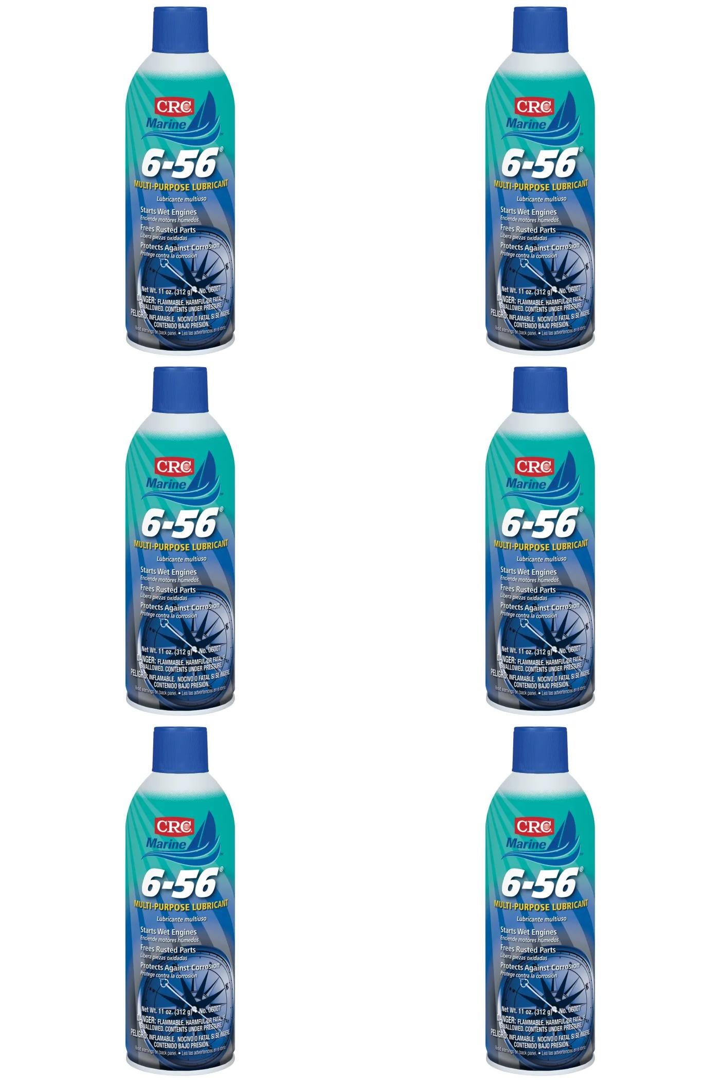 CRC 6-56 Multi-Purpose Marine Lubricant - 6 Pack (11 oz each) - Rust & Corrosion Protection