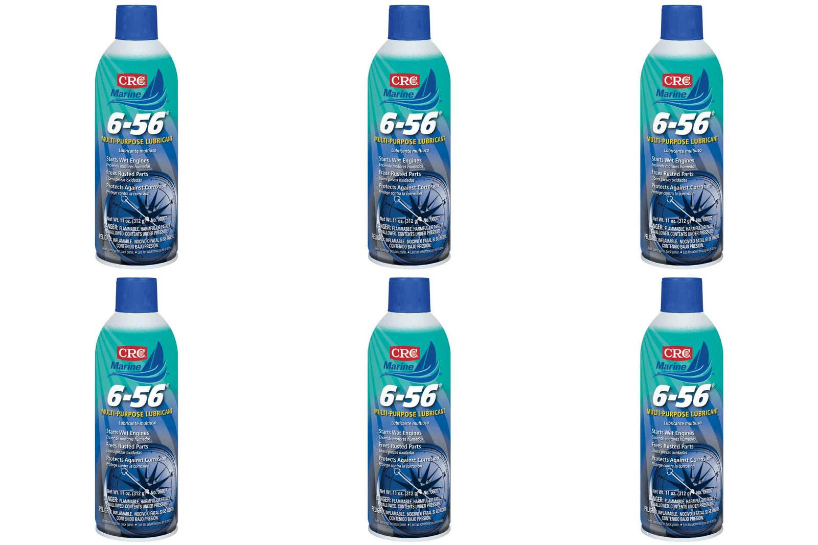 CRC 6-56 Multi-Purpose Marine Lubricant - 6 Pack (11 oz each) - Rust & Corrosion Protection