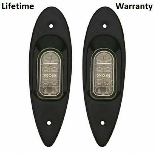 Marpac 7-6596 Boat Marine LED Red Green Side Lights - Flush Mount Shark Eye Black