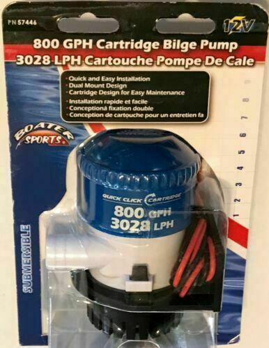 BOAT CARTRIDGE BILGE PUMP, 800 GPH, 3/4