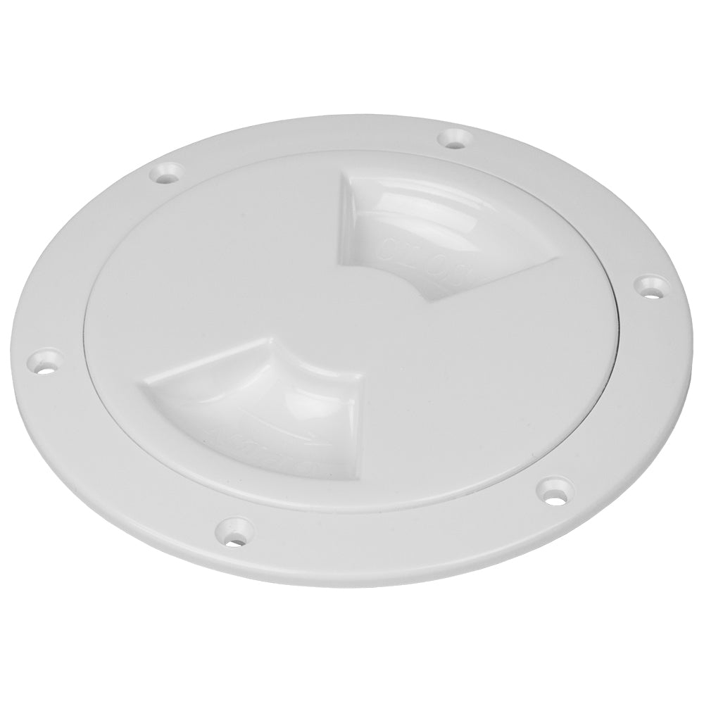 Sea-Dog Quarter-Turn Smooth Deck Plate w/Internal Collar - White - 6