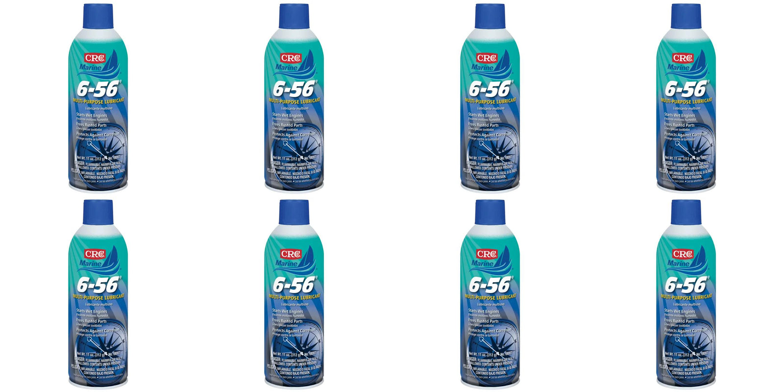 CRC 6-56 Multi-Purpose Marine Lubricant - 8 Pack (11 oz each) - Rust & Corrosion Protection