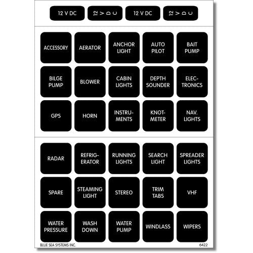 Label KIT DC H2O Panel SQ BLK V1