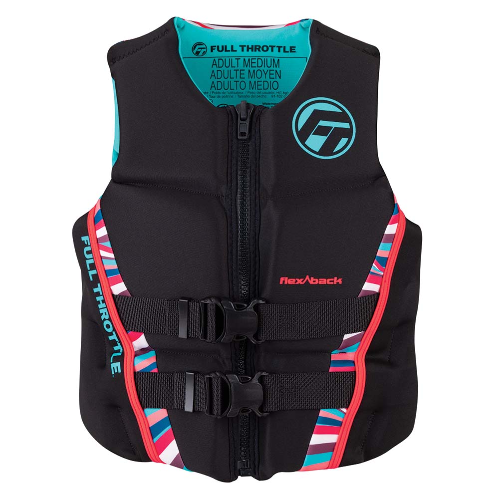 Full Throttle Womens Rapid-Dry Flex-Back Life Jacket - Womens L - Pink/Black [142500-105-840-22]