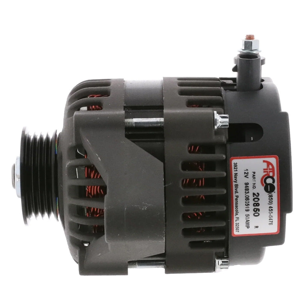 ARCO Marine Premium Replacement Outboard Alternator w/Multi-Groove Pulley - 12V 50A [20850]