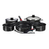 Magma Nestable 10 Piece Induction Non-Stick Enamel Finish Cookware Set - Jet Black [A10-366-JB-2-IN]