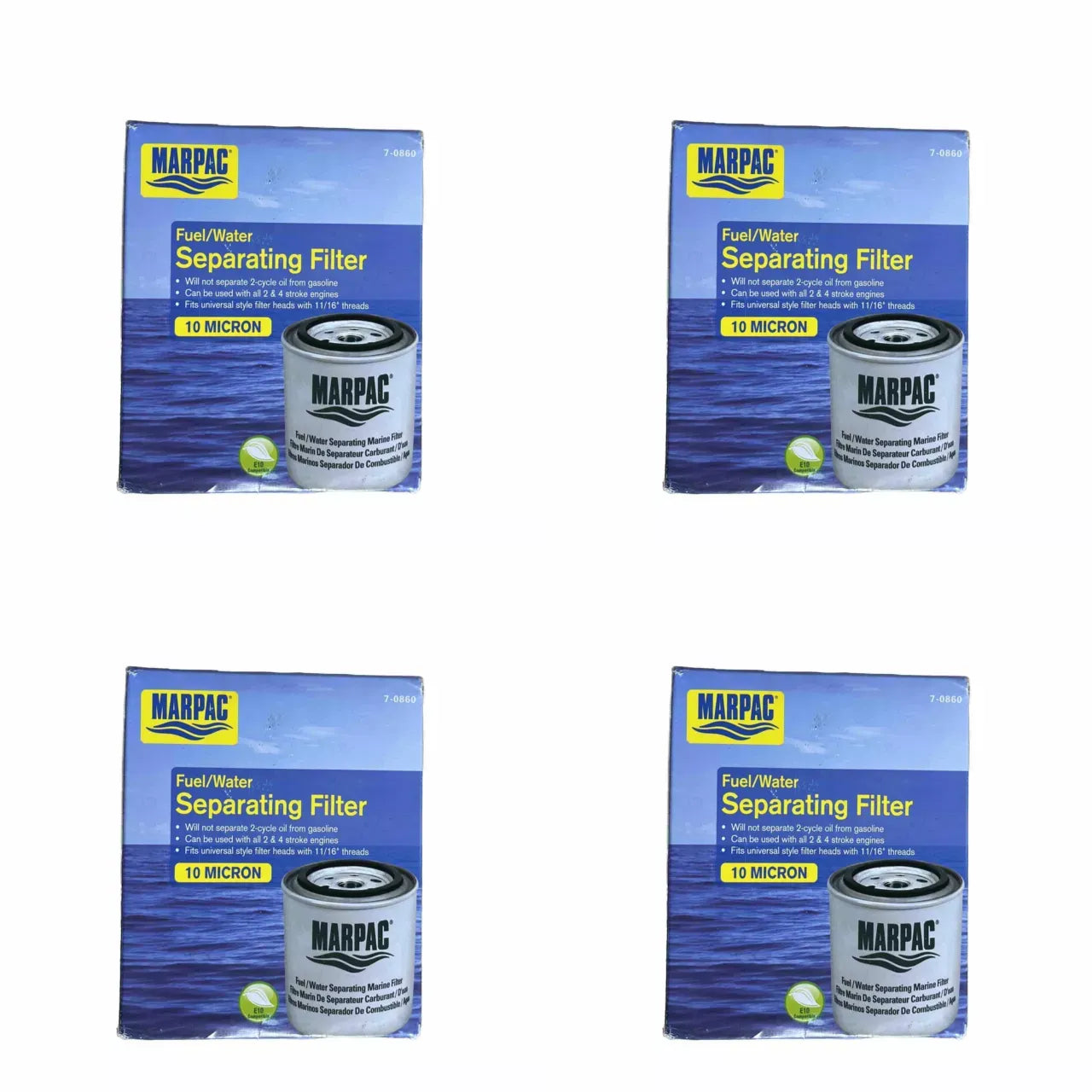 Marpac 7-0860 Fuel Water Separator Filter 2/4 Stroke Universal 11/16-16 – 4 Pack