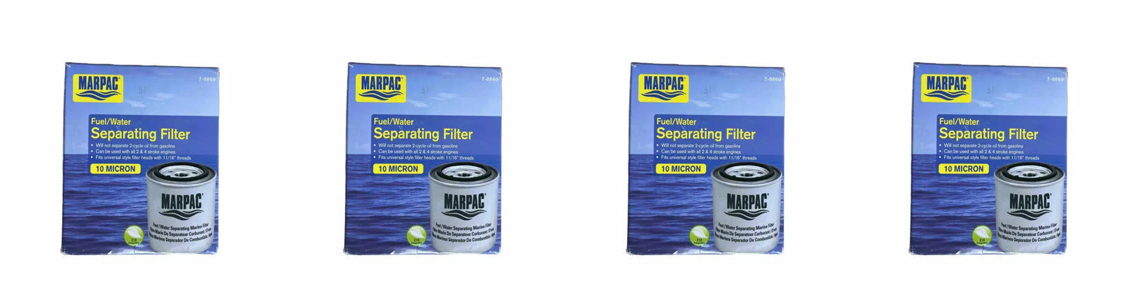 Marpac 7-0860 Fuel Water Separator Filter 2/4 Stroke Universal 11/16-16 – 4 Pack