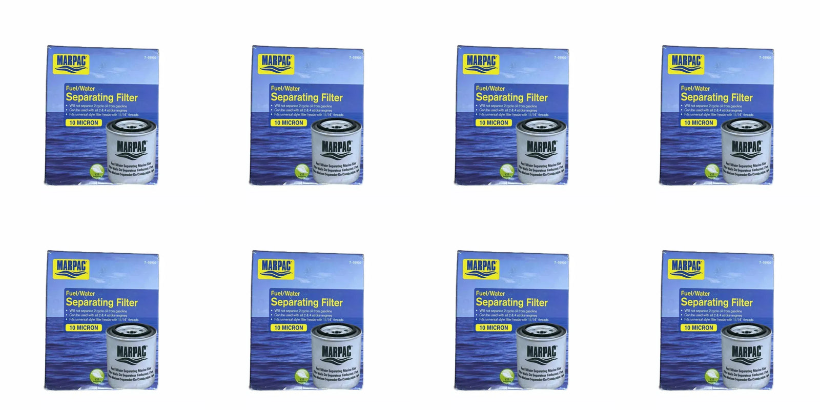 Marpac 7-0860 Fuel Water Separator Filter 2/4 Stroke Universal 11/16-16 – 8 Pack