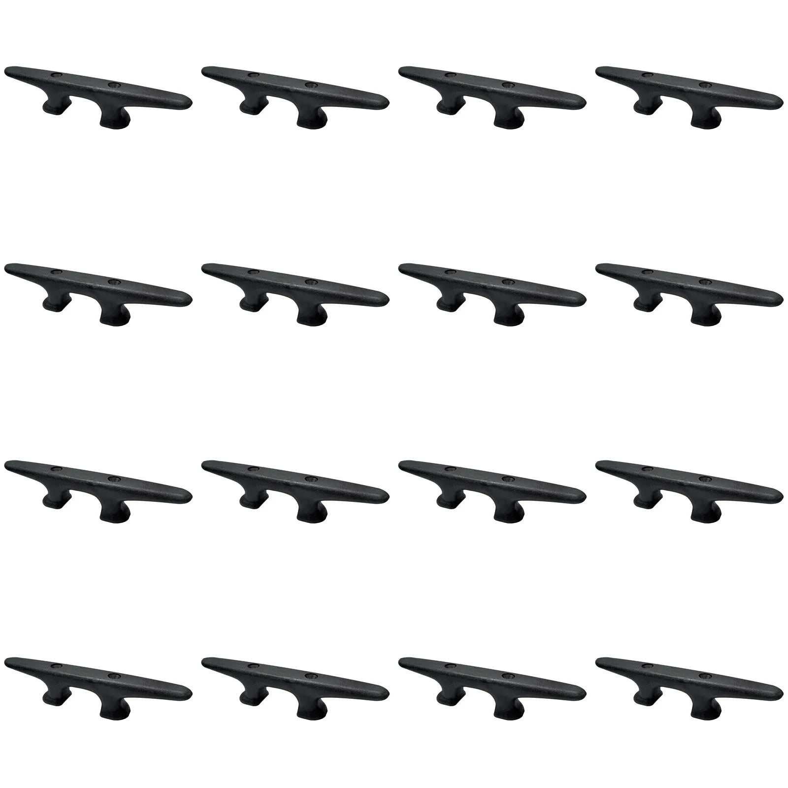 16-Pack Boat Cleats - Heavy Duty Marine Dock Cleats for Boat Docking and Mooring (Black)