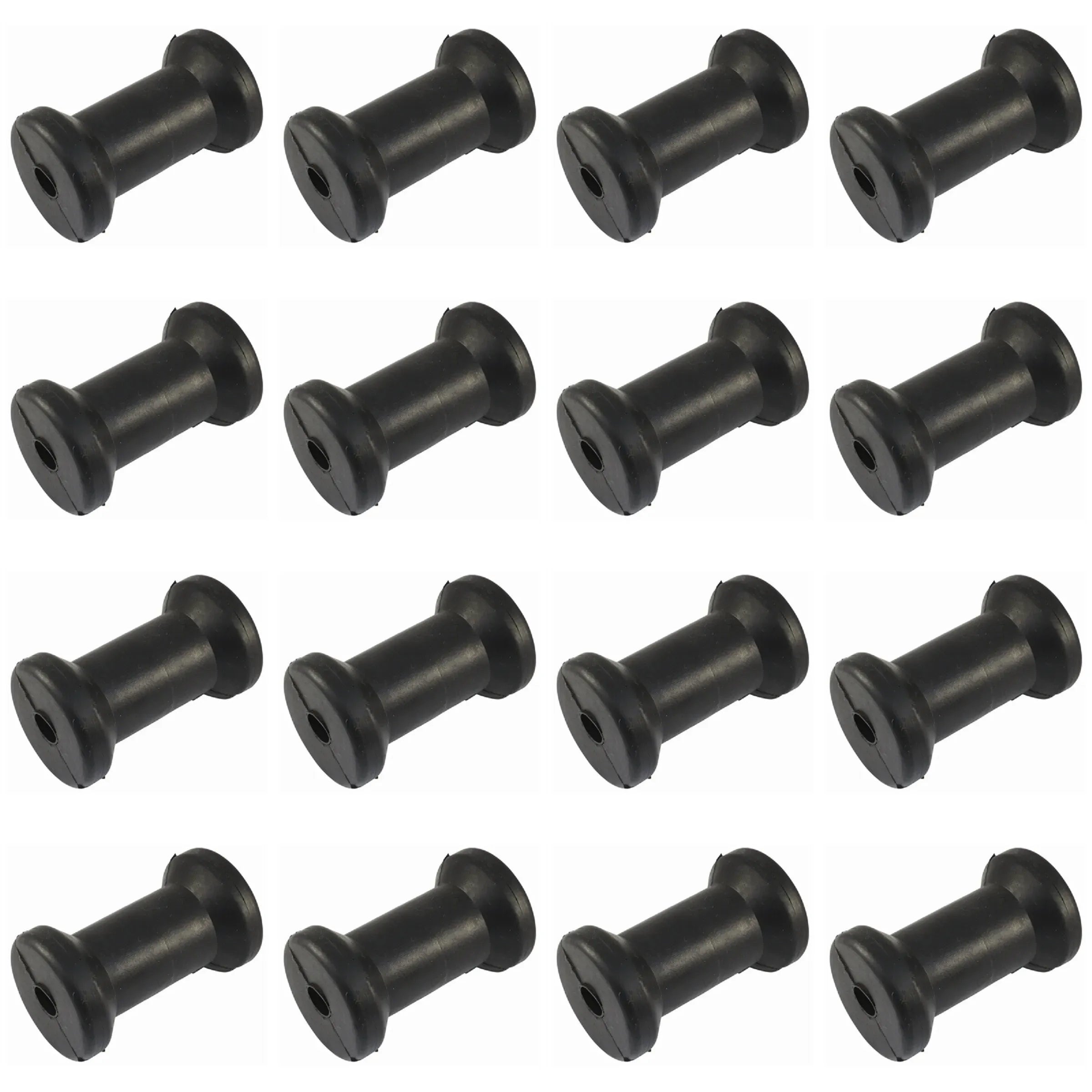 16-Pack Tough Guy Marpac 7-1875 5" Boat Trailer Spool Roller - Black Rubber, 5/8" Shaft