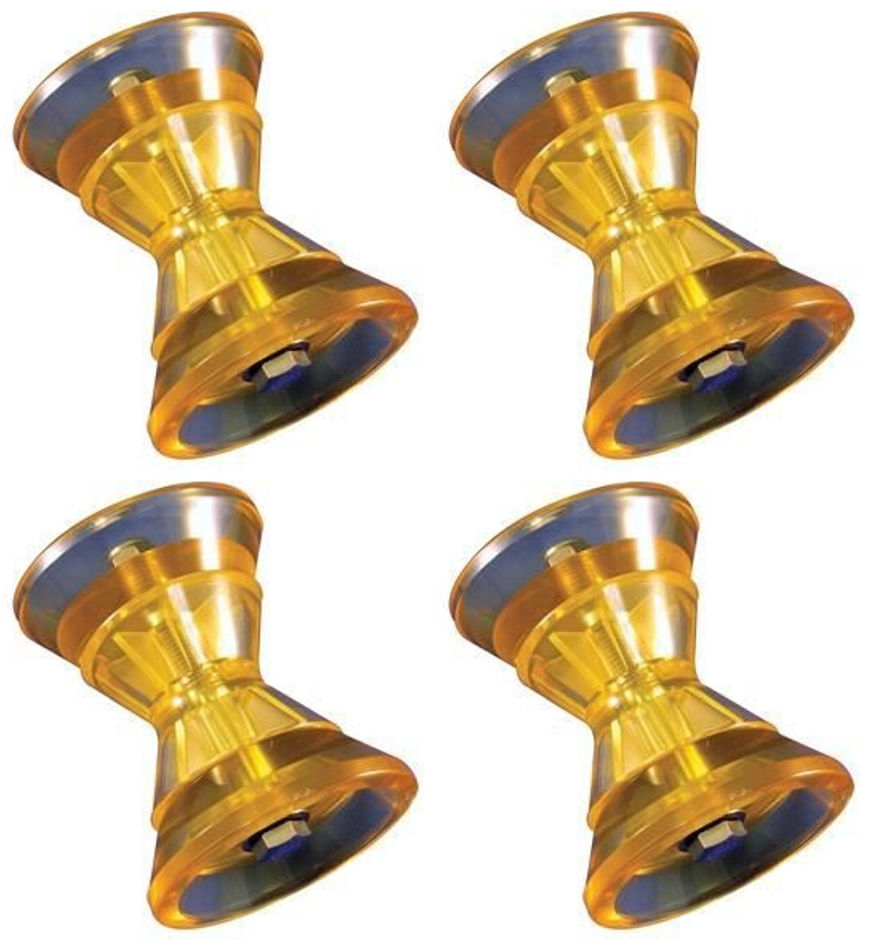 4-Pack 4" Boat Trailer Poly Keel Roller - Non-Marking, UV Resistant with Stainless Steel Hardware