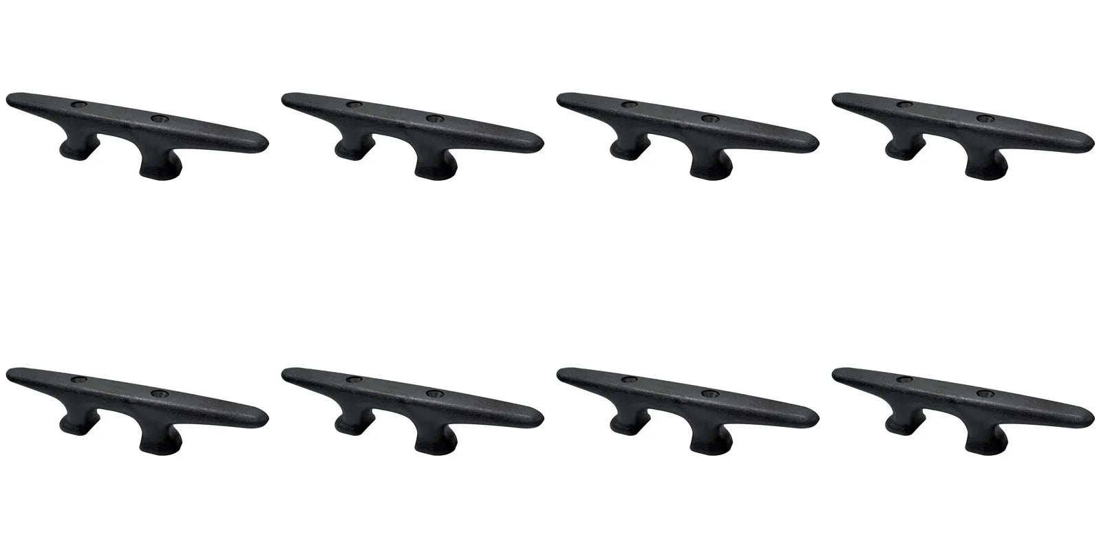 8-Pack Boat Cleats - Heavy Duty Marine Dock Cleats for Boat Docking and Mooring (Black)