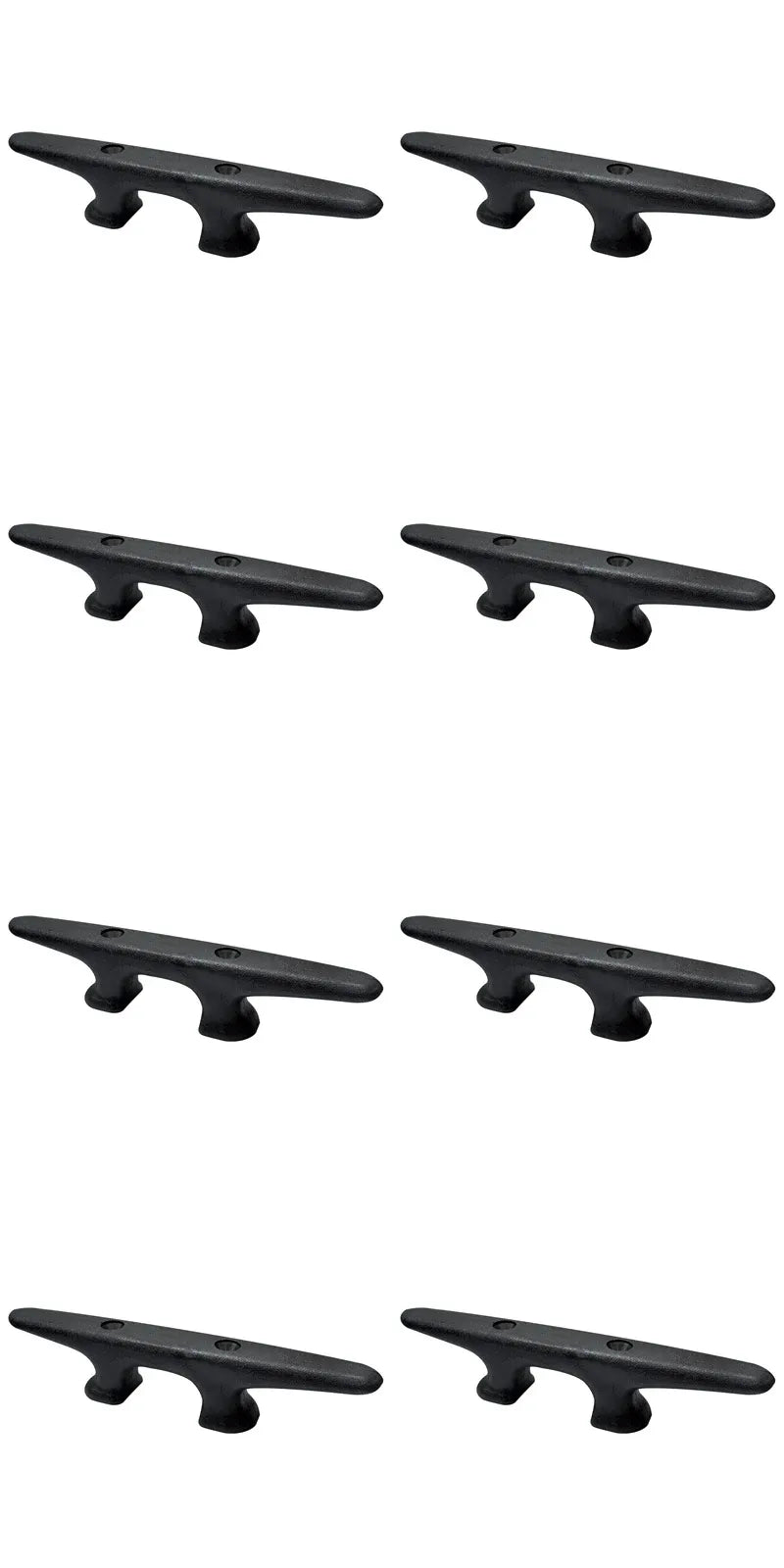 8-Pack Boat Cleats - Heavy Duty Marine Dock Cleats for Boat Docking and Mooring (Black)