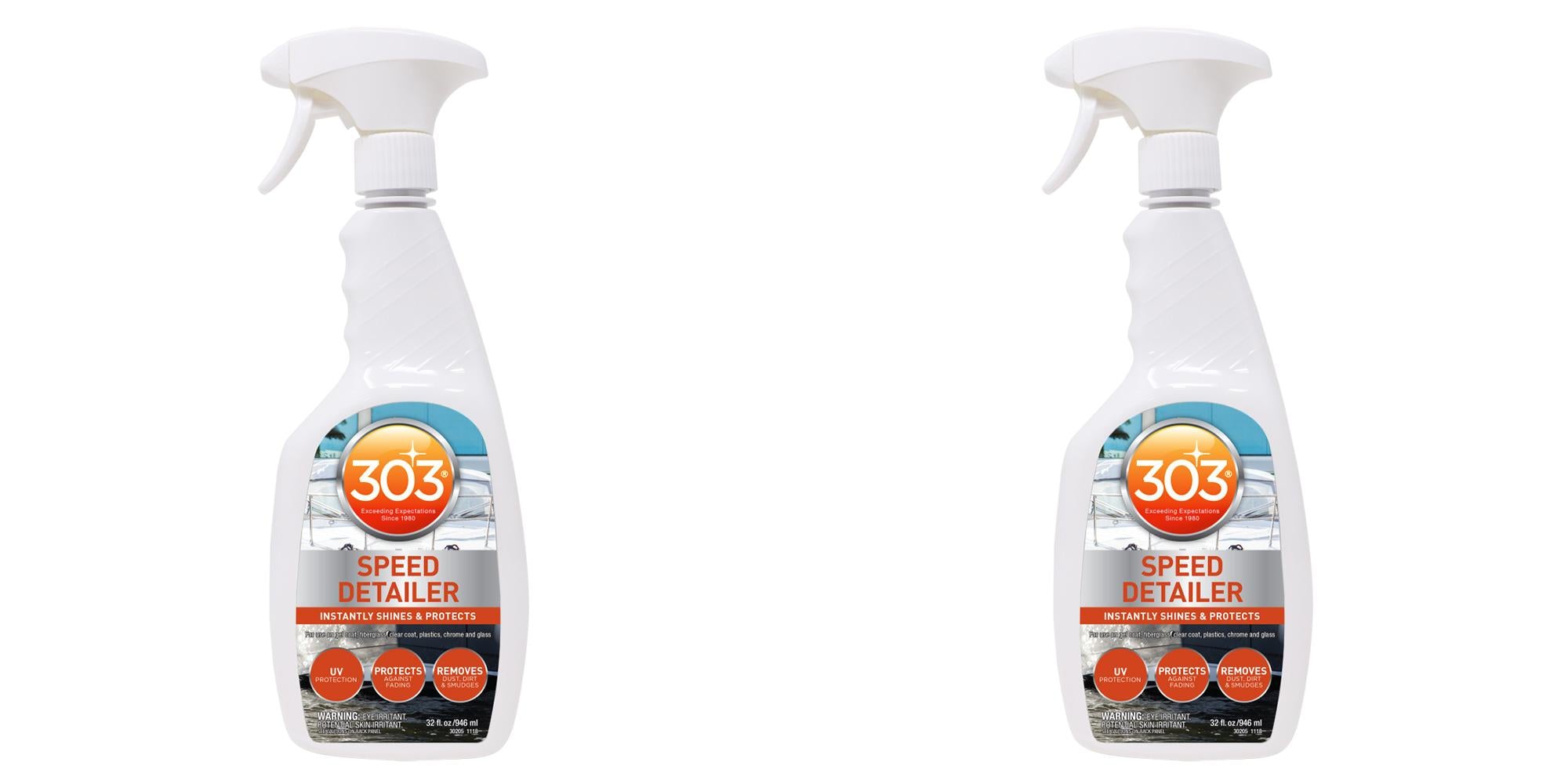 303 Marine Speed Detailer 32oz - 2-Pack UV Protection, High Gloss Finish, Easy Clean