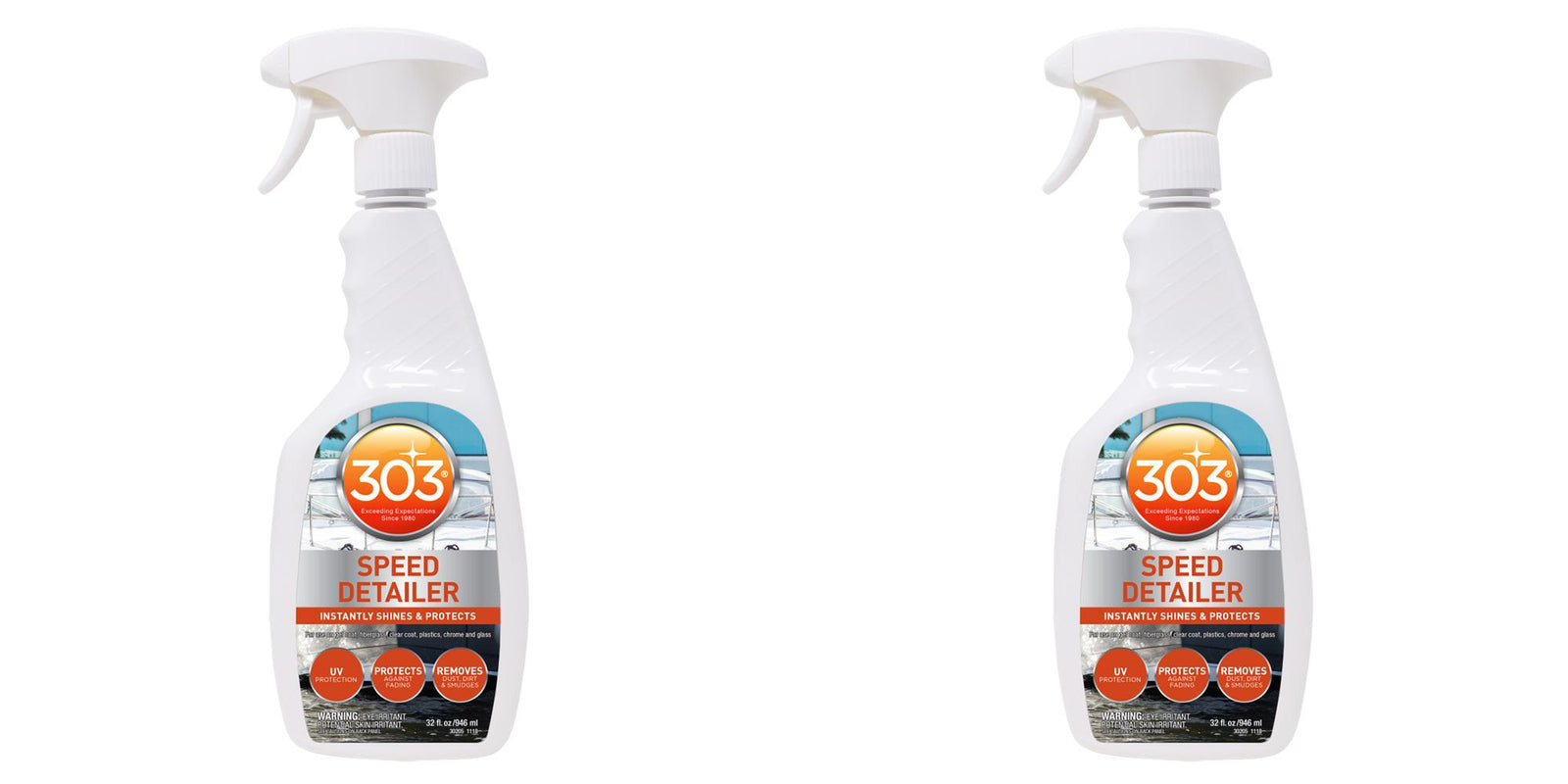 303 Marine Speed Detailer 32oz - 2-Pack UV Protection, High Gloss Finish, Easy Clean