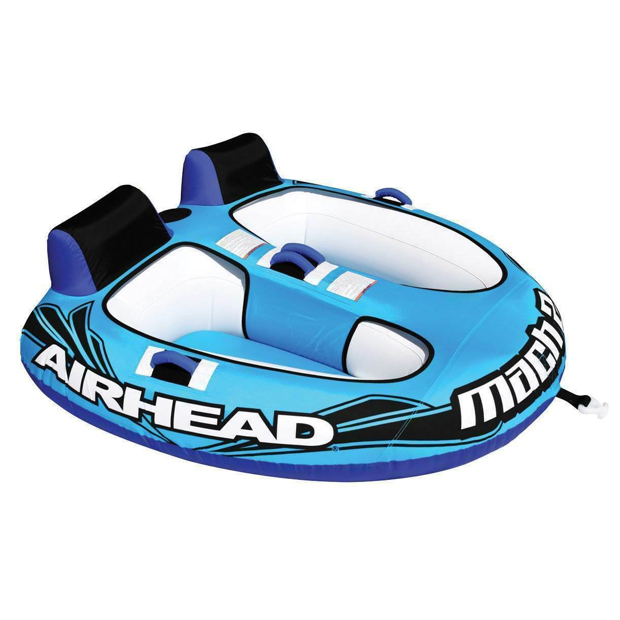 Airhead AHM2-2 Mach 2 Inflatable 2 Rider Cockpit Lake Boating Water Towable Tube AHM2-2