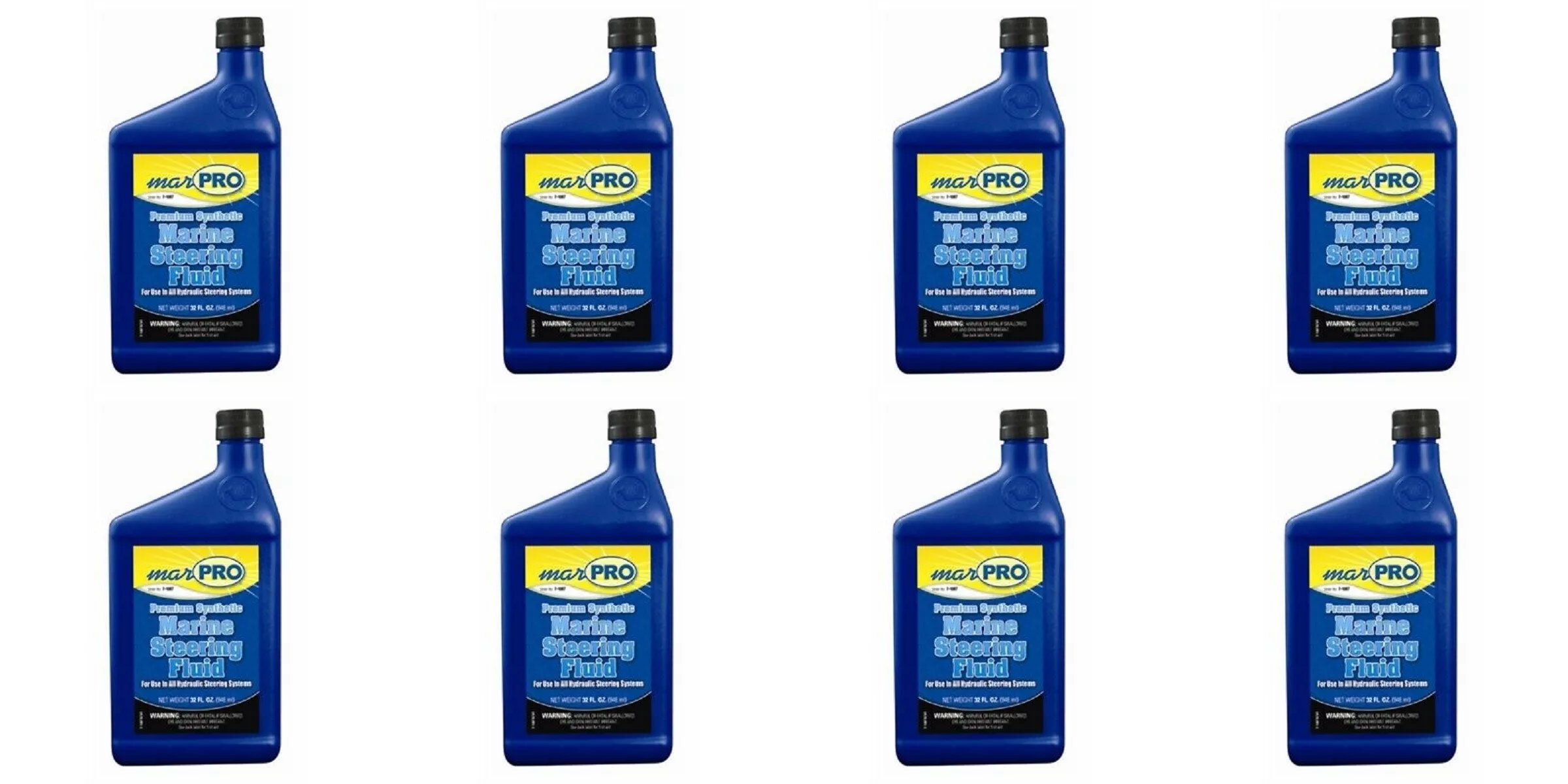 8 Pack MarPro Marine Hydraulic Steering Fluid Quart - Synthetic Boat Fluid