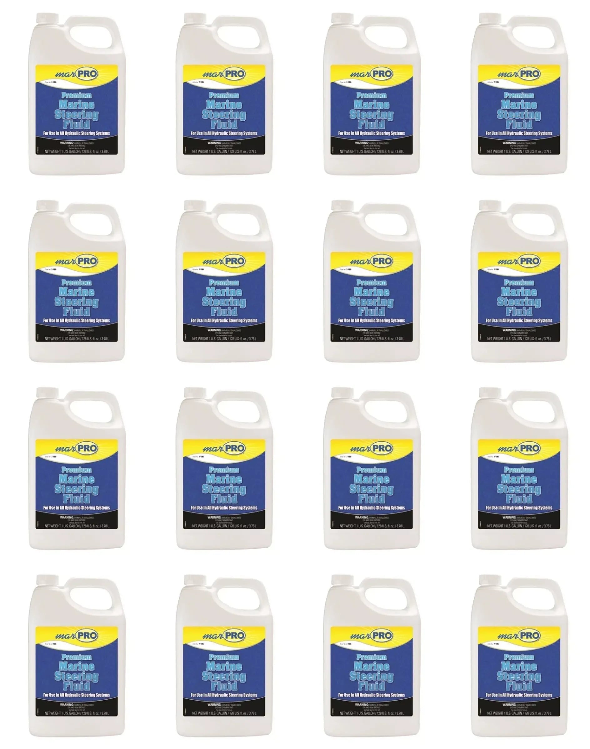 16-Pack Marpro Hydraulic Steering Fluid 1 Gallon | Replacement for Seastar Baystar HA5440H