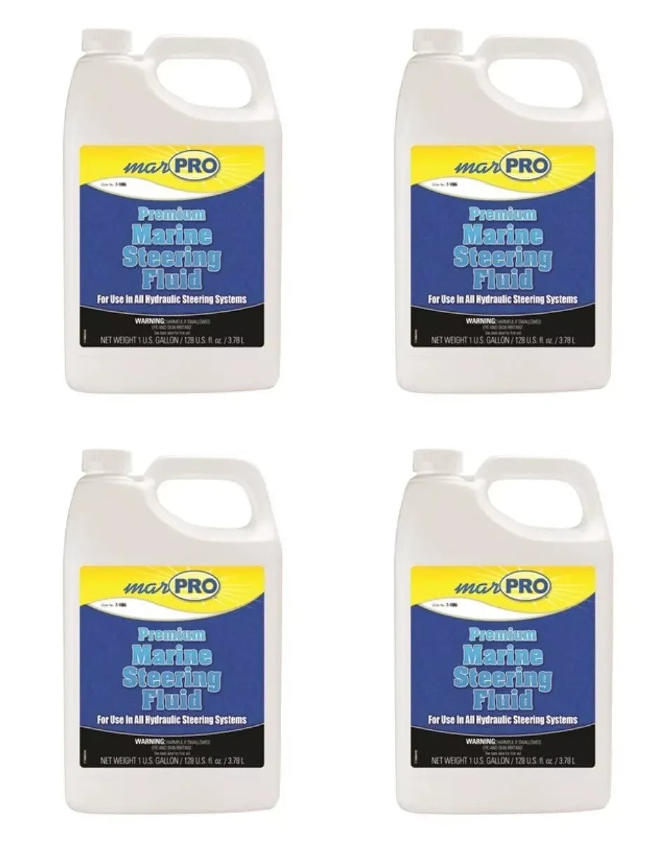 4-Pack Marpro Hydraulic Steering Fluid 1 Gallon | Replacement for Seastar Baystar HA5440H