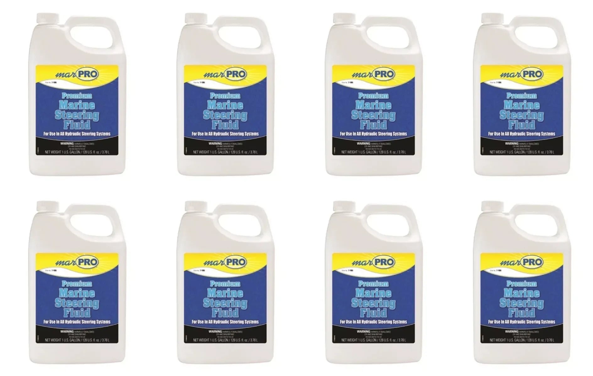 8-Pack Marpro Hydraulic Steering Fluid 1 Gallon | Replacement for Seastar Baystar HA5440H