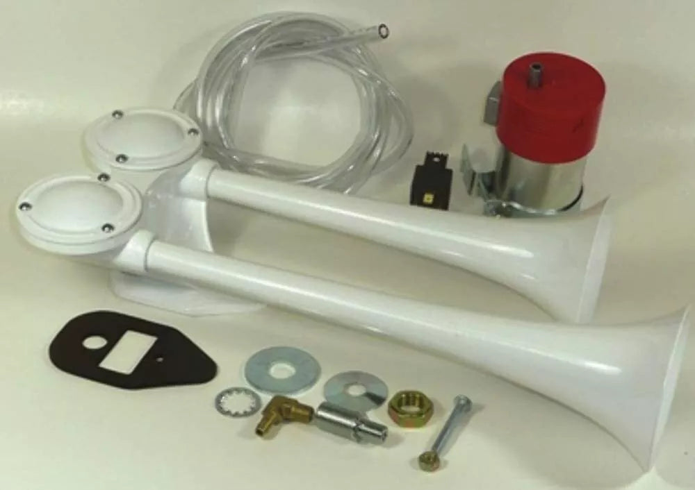 Fiamm 62350-12 Fultone Twin Air White Horn with 12V Compressor Kit