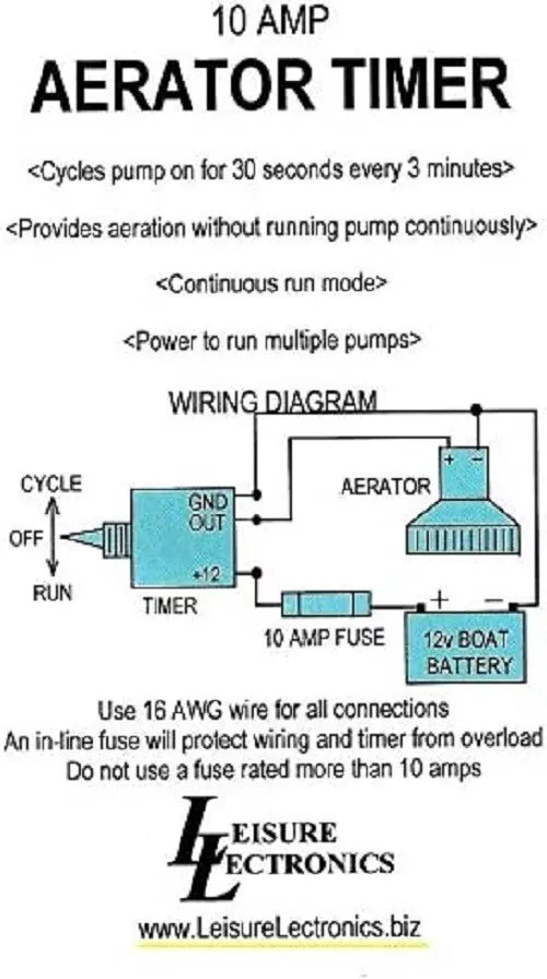 Leisure Electronics LWS-T Livewell Aerator Timer Toggle Switch – Boat