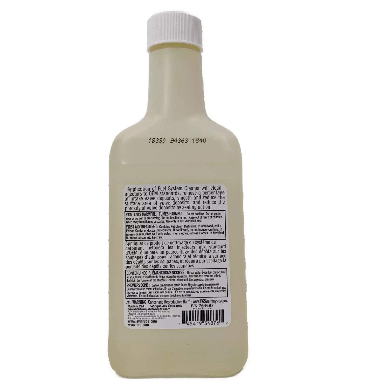 BRP 0764687 Fuel Systems Cleaner 16 oz - Johnson Evinrude 2 & 4 Stroke Engines