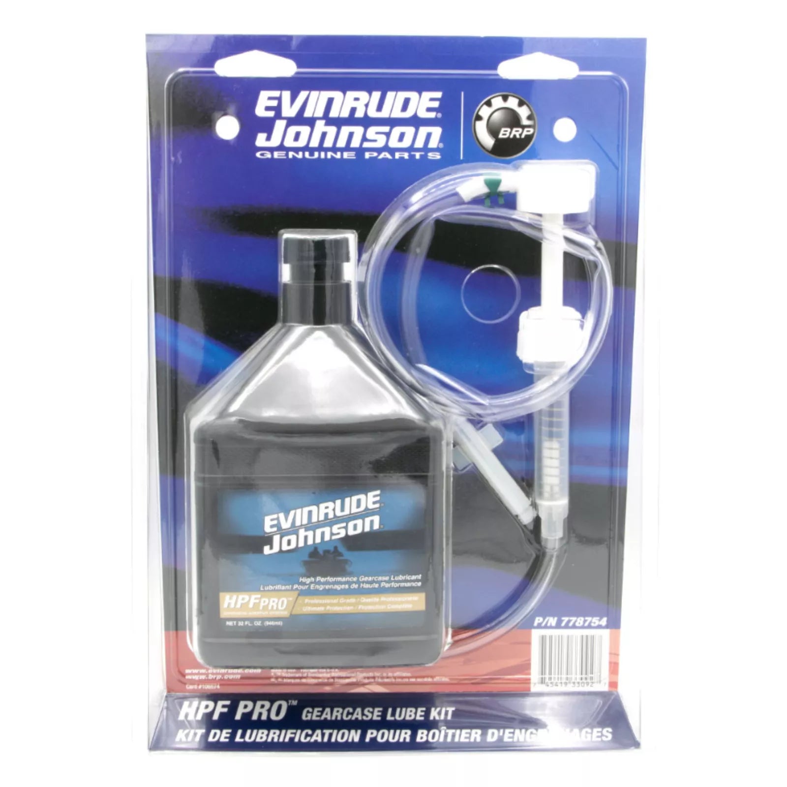 Johnson/Evinrude HPF PRO Gearcase Oil Kit & Pump 32oz - OEM 0778754