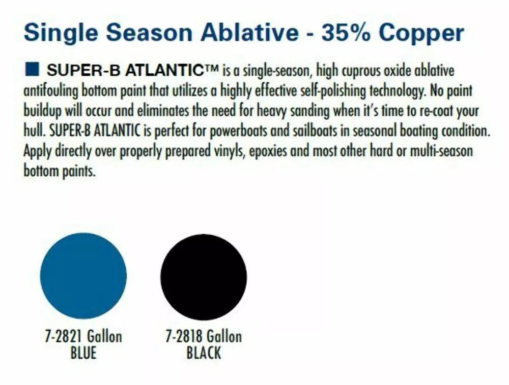 Marpro 7-2818 Antifouling Boat Bottom Paint – Black Gallon, SuperB Ablative 35% Copper