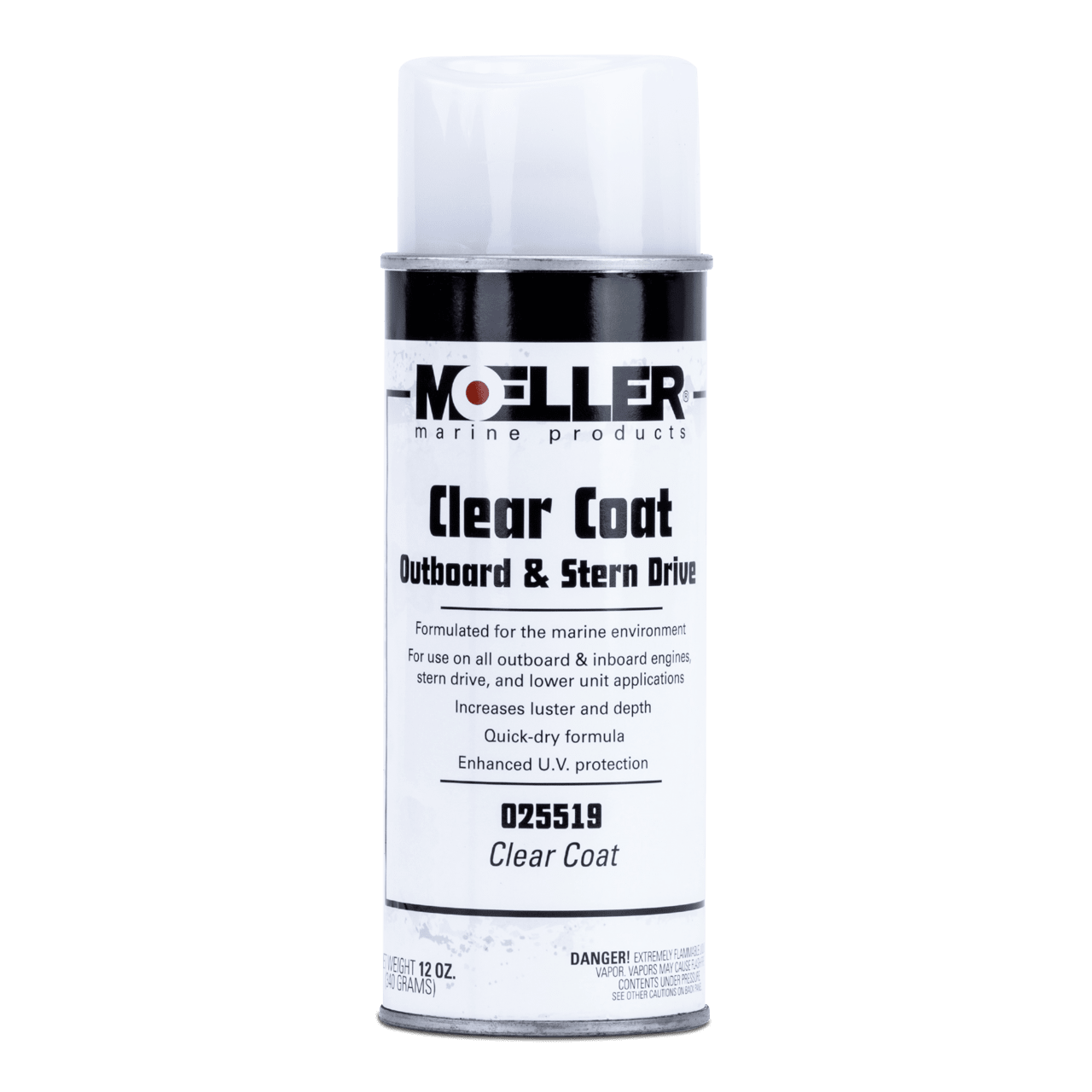 Moeller Marine 025519 Motor Spray Clear Coat Lacquer – 12oz for Outboard & Inboard Engines